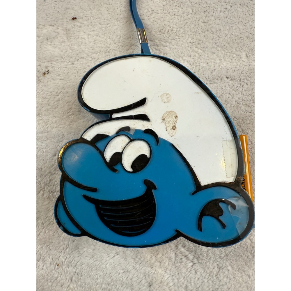 Vintage Smurfs AM Transistor Radio Portable Blue Peyo - Works - Missing Cover - Picture 2 of 5